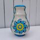 Glazed earthenware vase, floral/sun decoration, Catteau, Boch