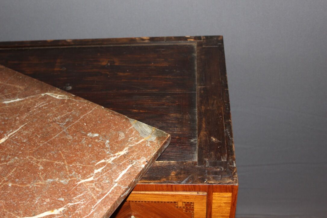 Louis XVI style chest of drawers with music attributes