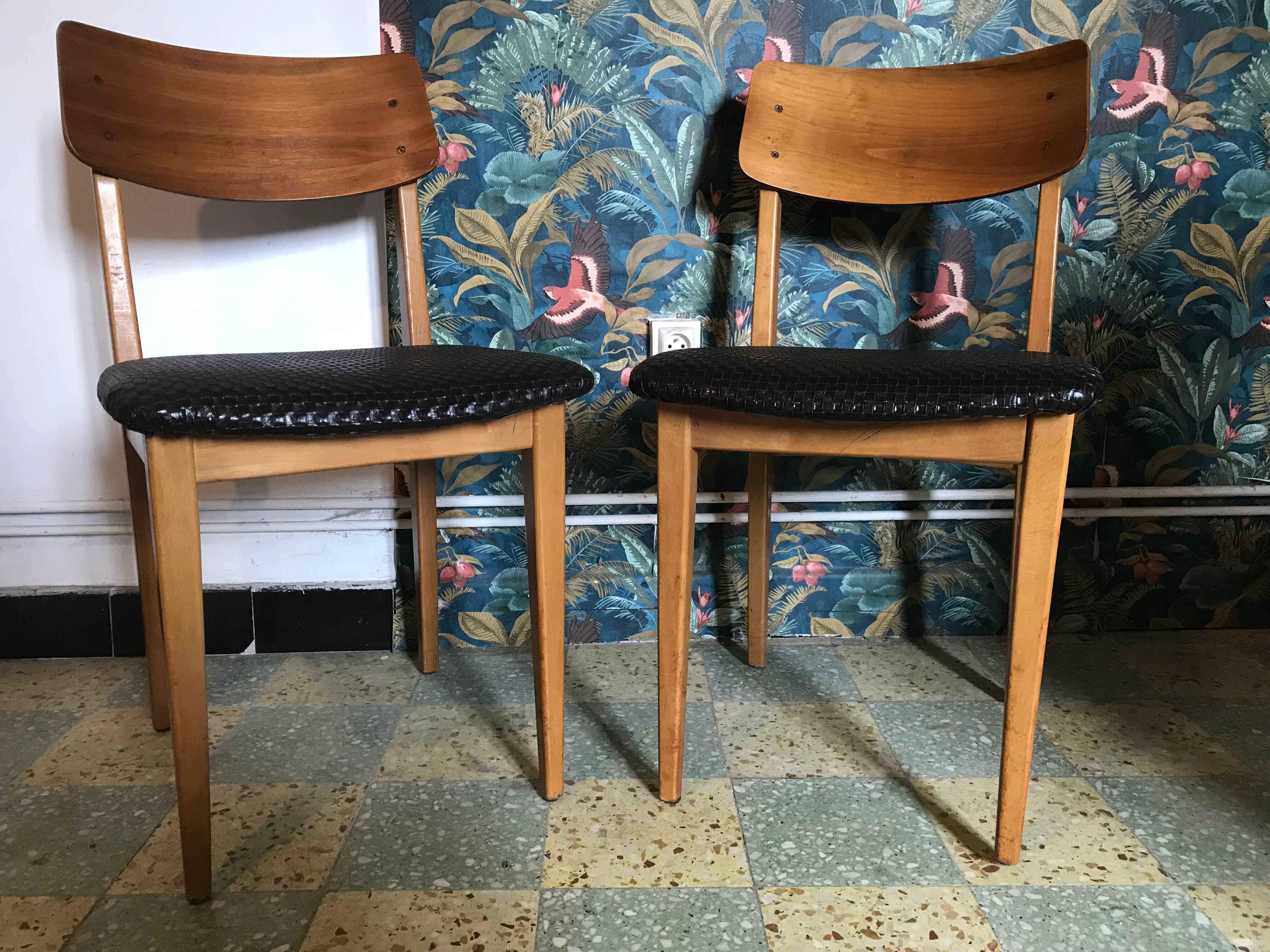 Pair of vintage Scandinavian chairs 1960's