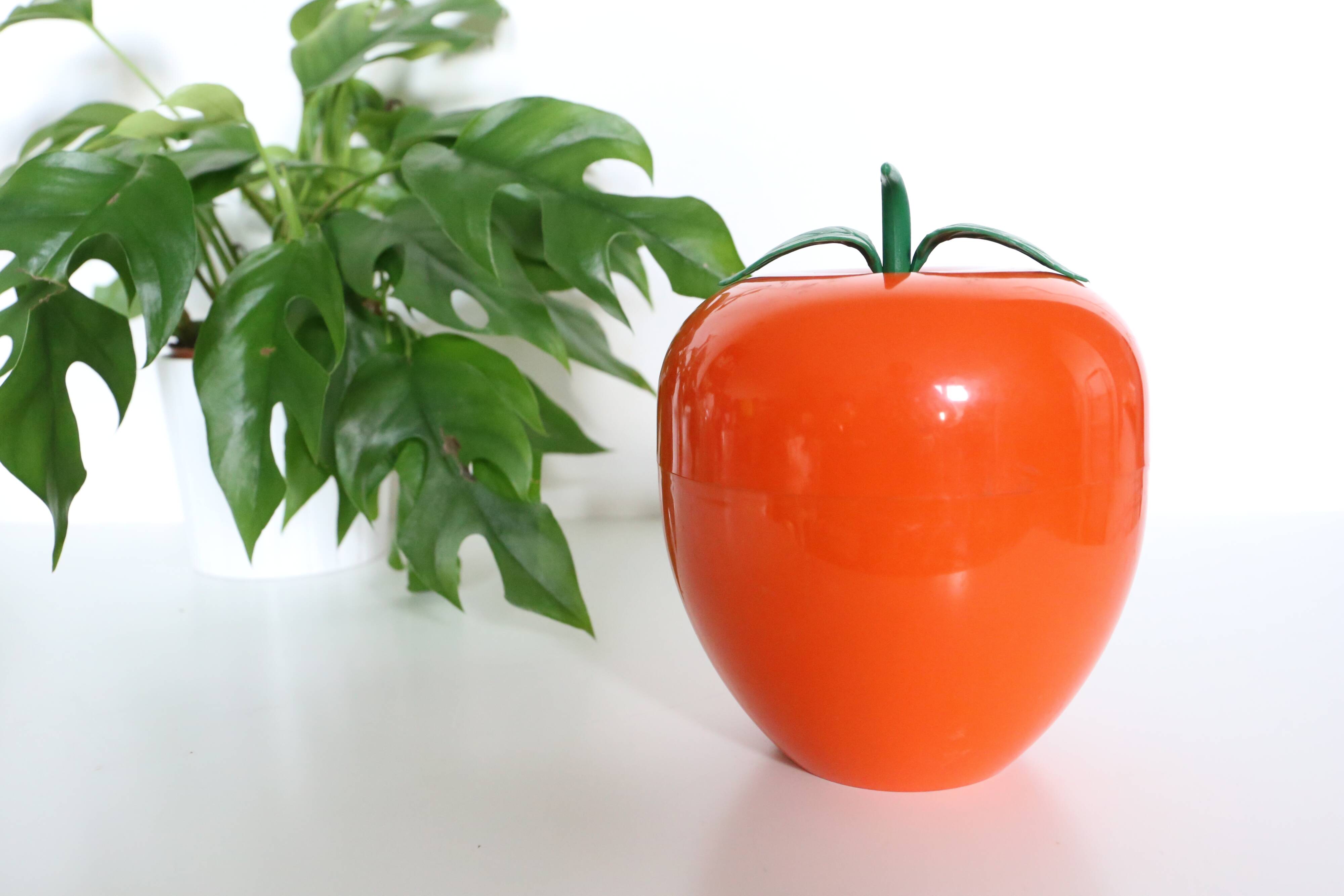 Orange ice bucket, vintage