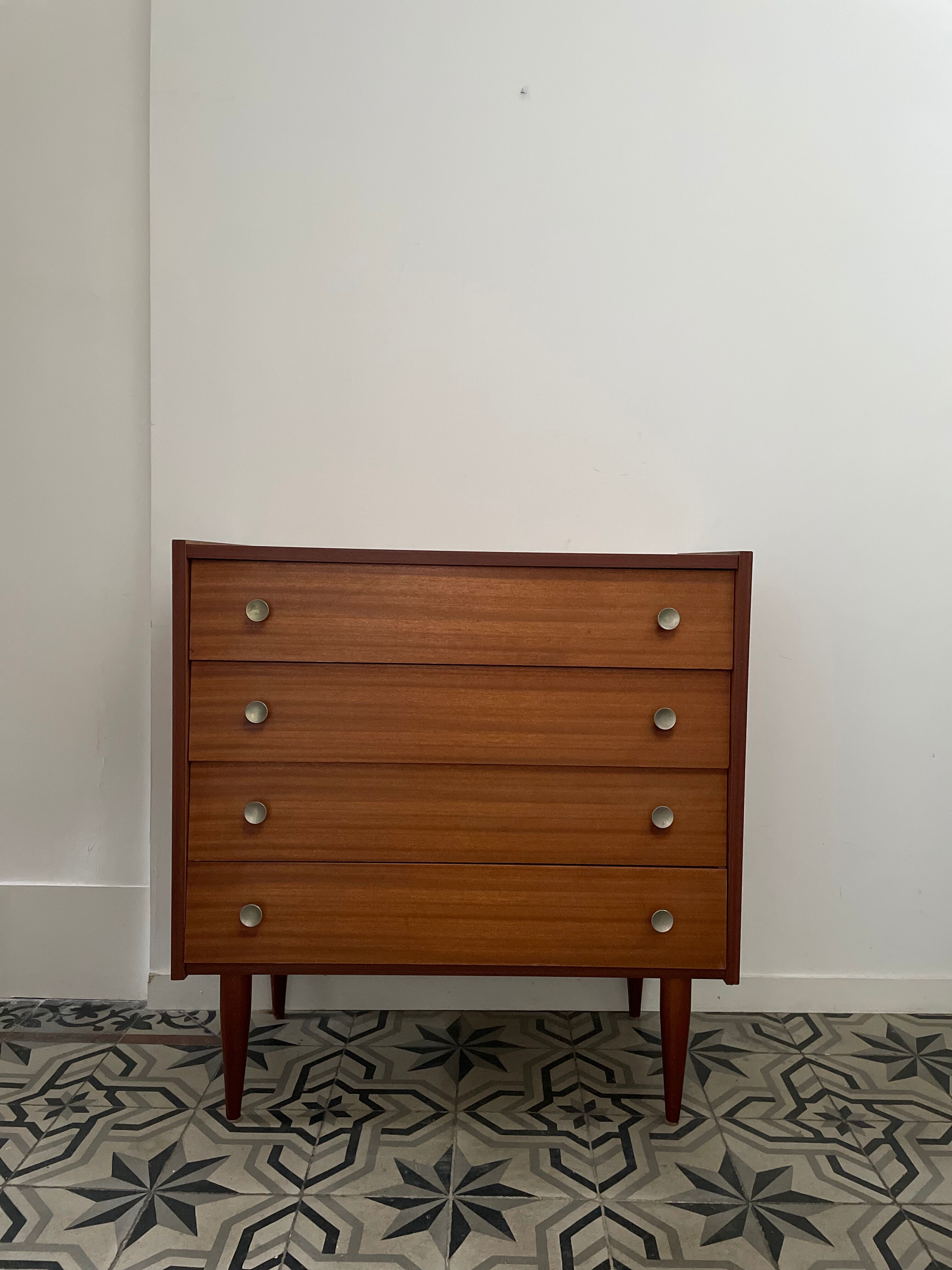 Vintage chest of drawers with 4 drawers, circa 1970