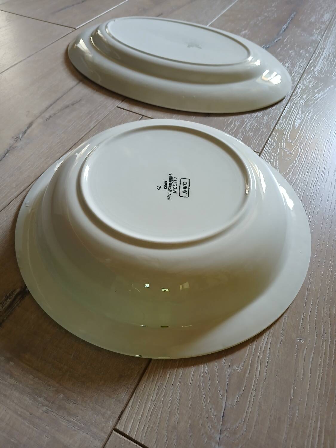 2 old dishes Digoin and Sarreguemines