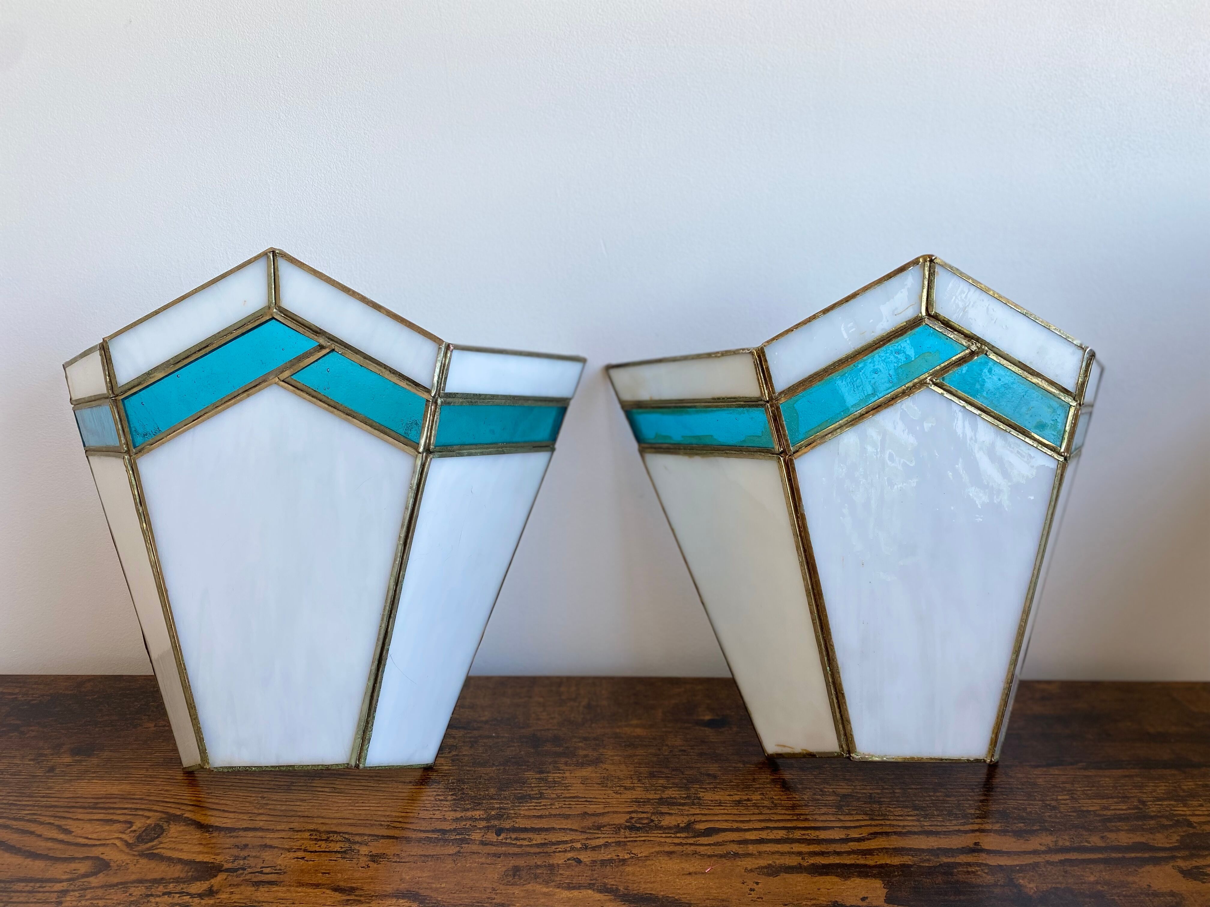 Paire d’applique art déco en pâte de verre