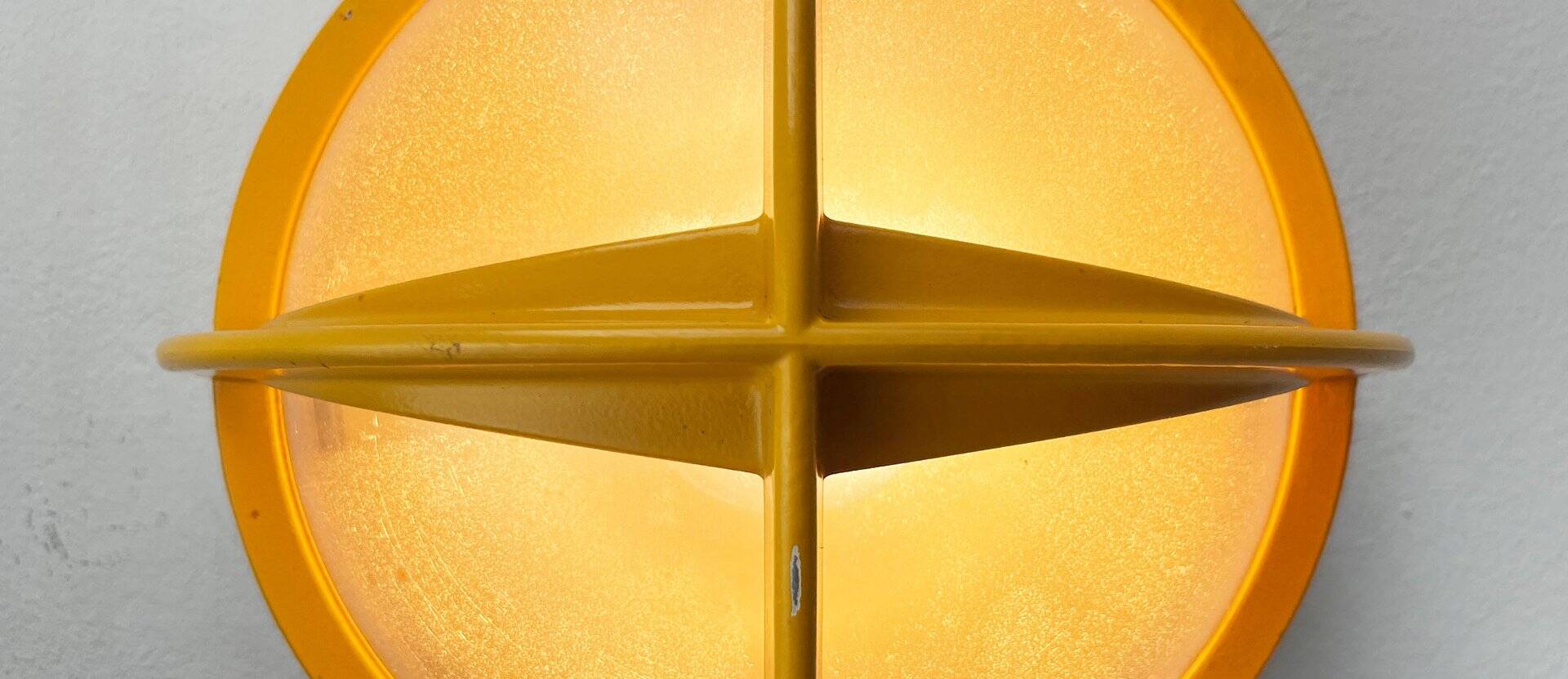 Mid-century Danish metal outdoor wall lamp model Pirate by Eva Koppel, Nils Koppel, Gert Edstrand for Nordisk Solar, 1960s.