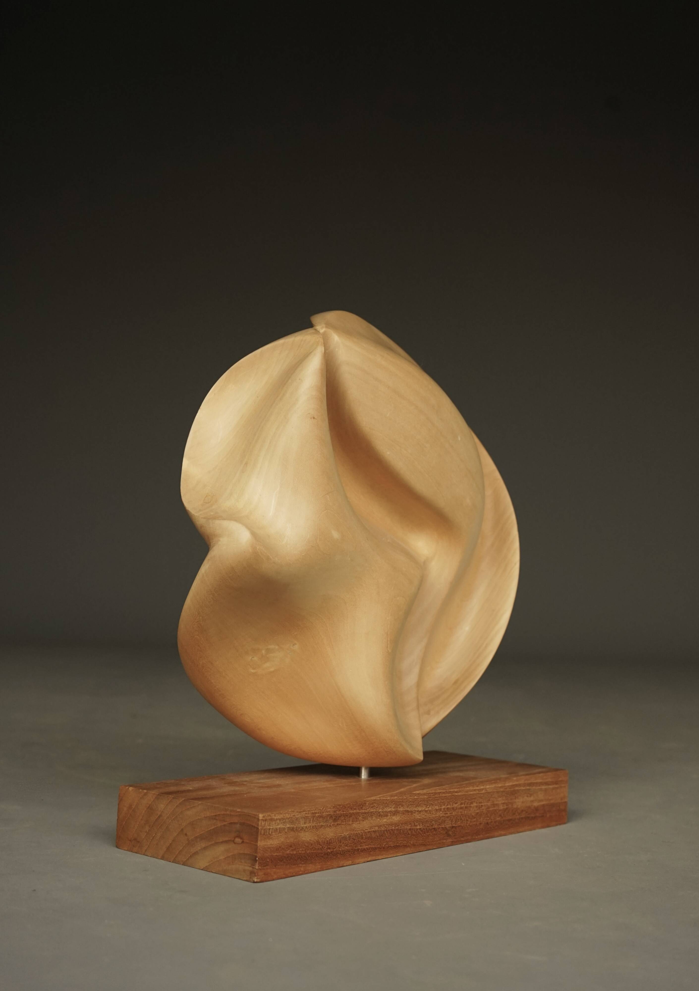 1980s carved applewood Abstract Sculpture