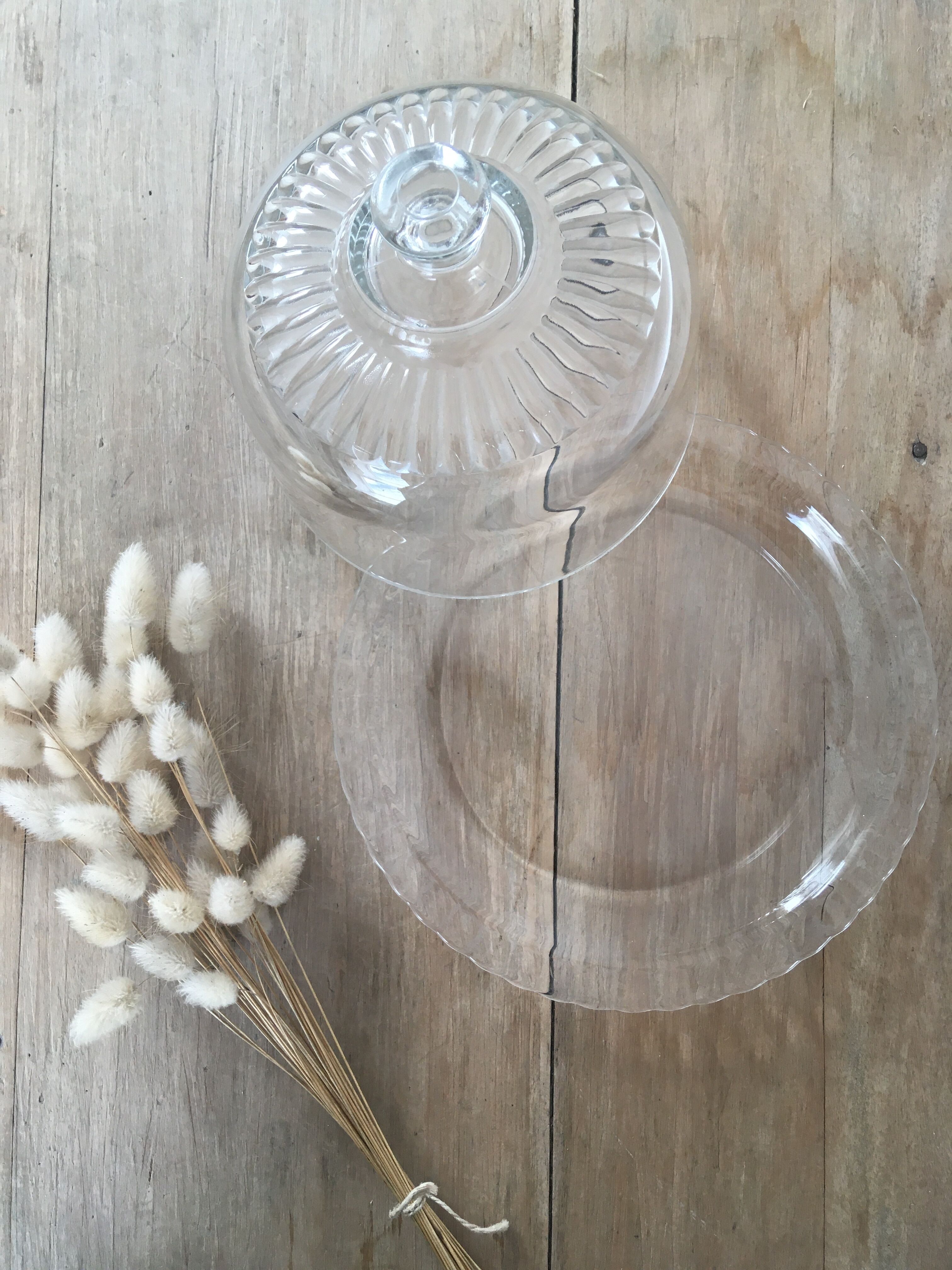 Arcoroc glass cheese or dessert bell