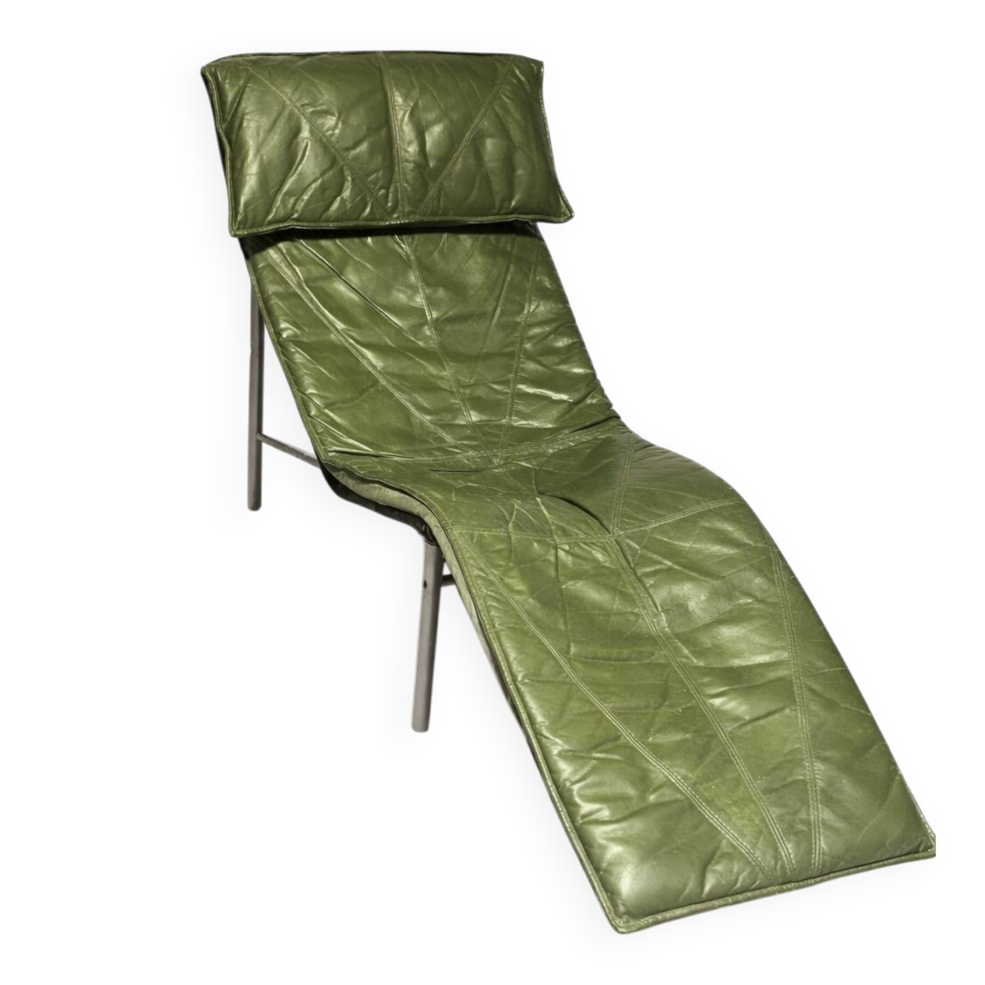 SKYE chaise longue – Tord Björklund for IKEA – 1970s – Green leather