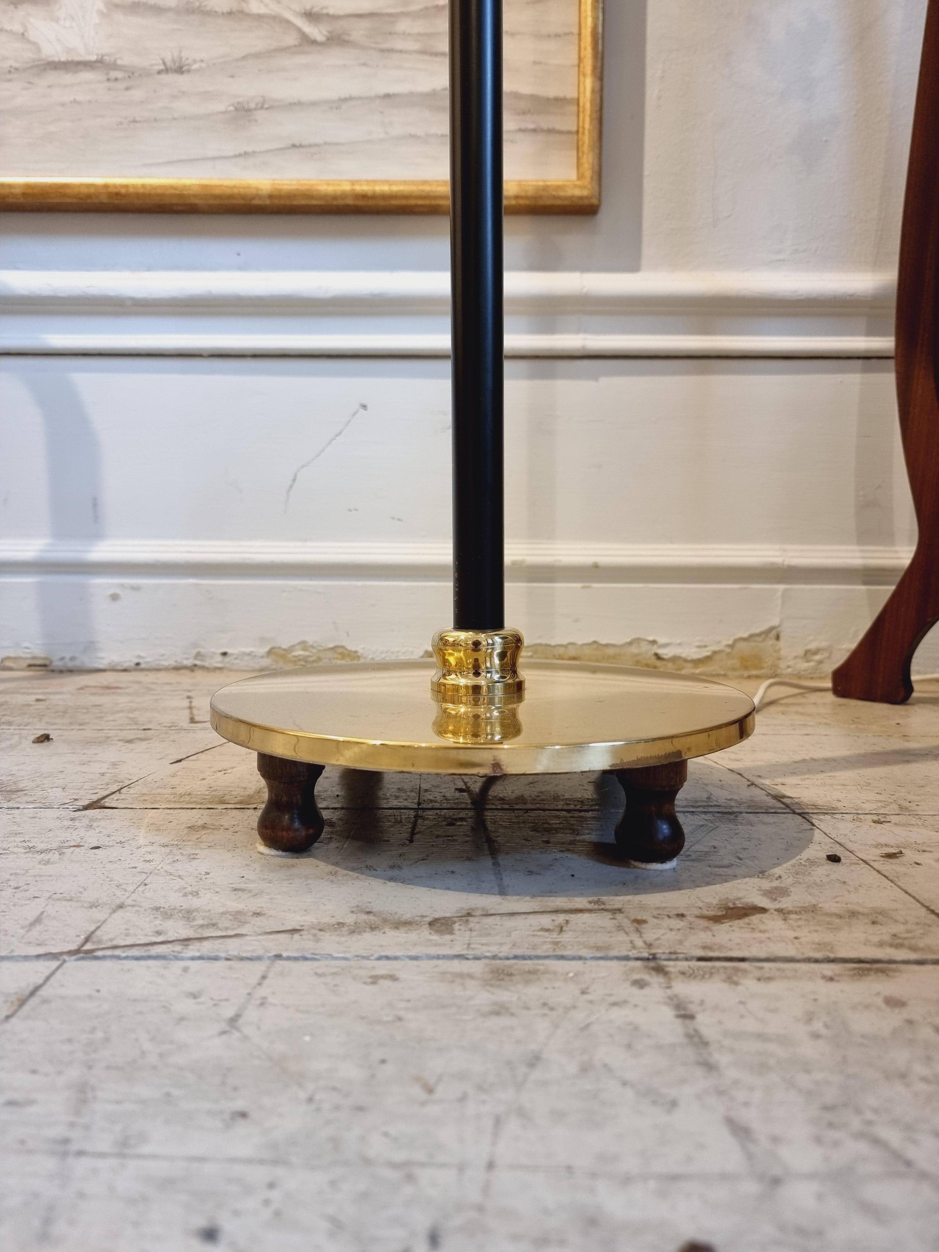 Josef Frank, floor lamp model 2564, for Svenskt Tenn, Sweden, 1950s. Beautiful patina.