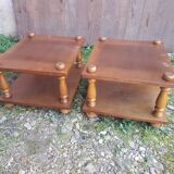 Pair of low wooden bedside tables