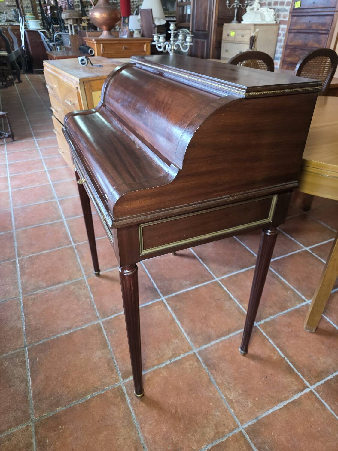 Louis XVI Style Cylinder Desk in Mahogany