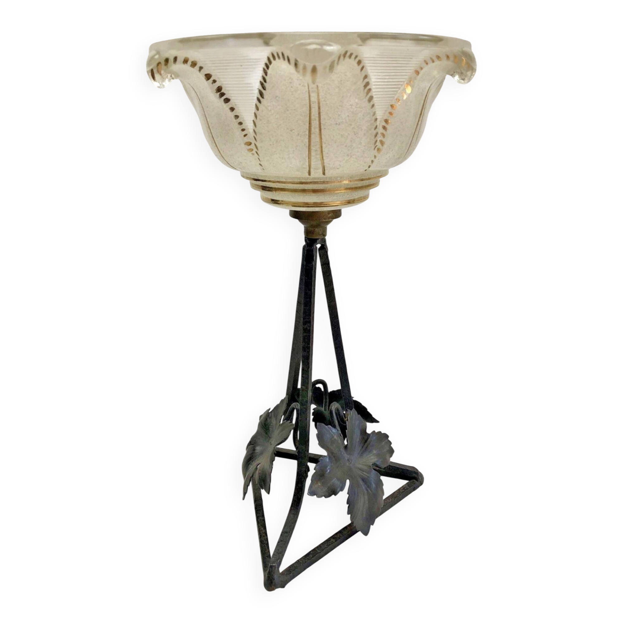 Old small Art Deco lamp 1930 golden basin Ezan one