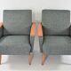 Fauteuil carre gris chiné