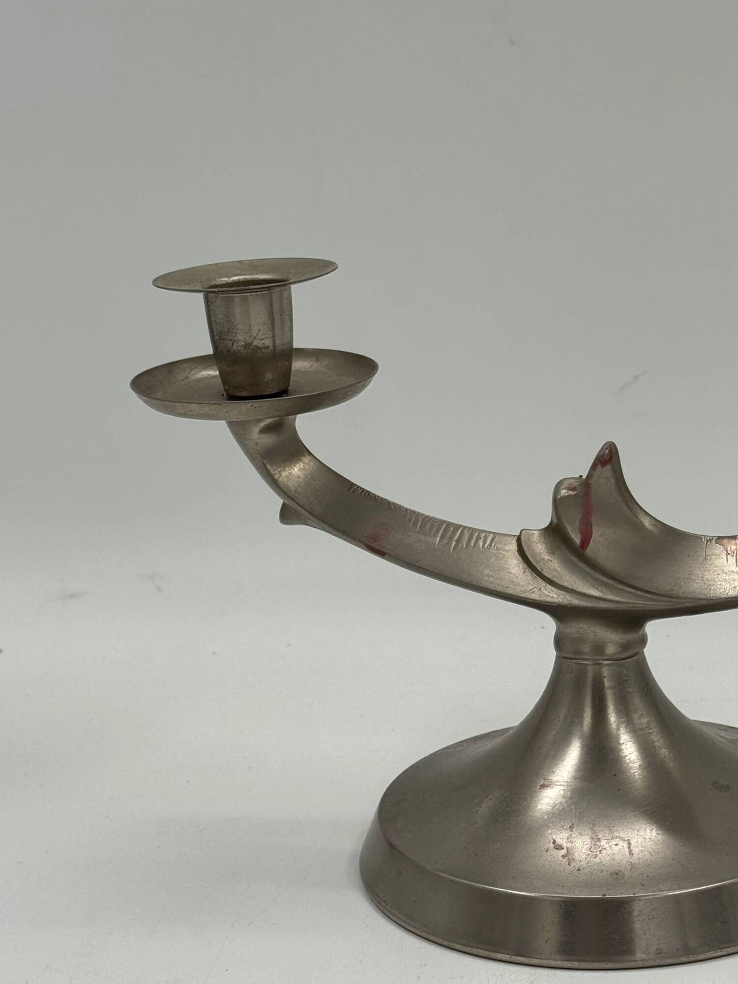 Vintage sculptural candelabrum with two lights in the shape of a bird.