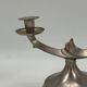 Vintage sculptural candelabrum with two lights in the shape of a bird.