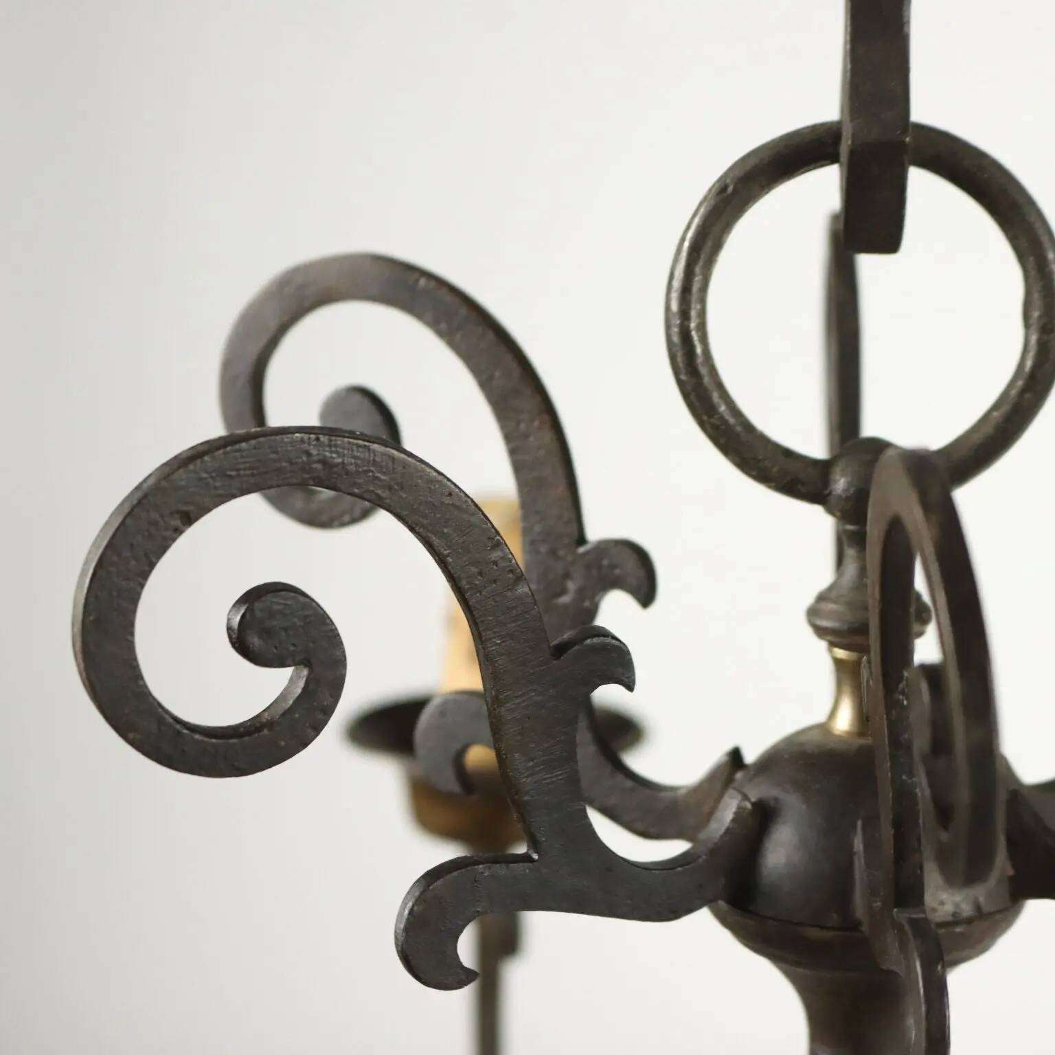 Antique chandelier with 6 lights in bronze, Netherlands, 18th century