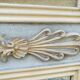Louis XVI style trumeau mirror in patinated wood