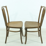 Set of 2 curved wooden chairs circa 1920