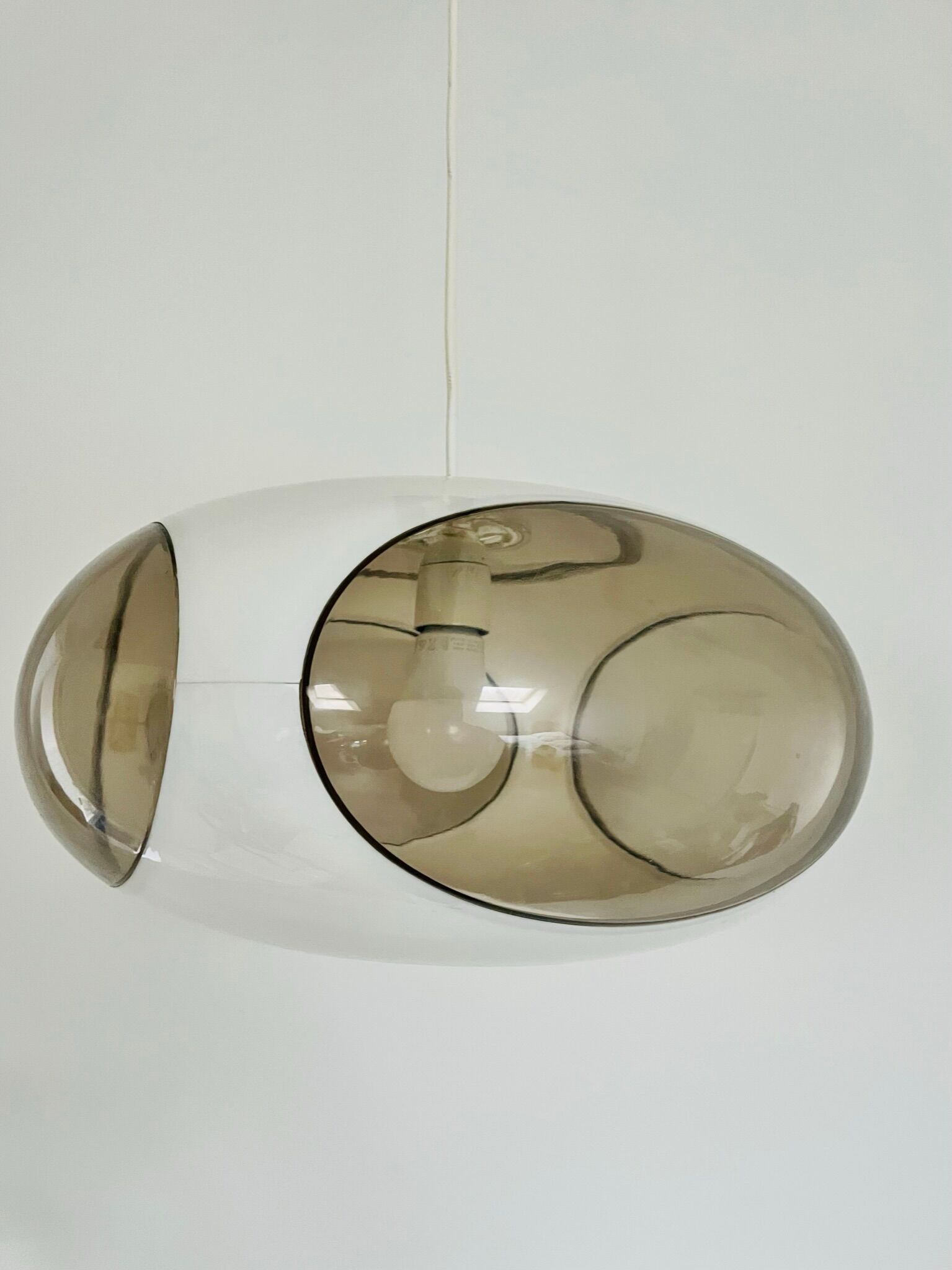 Vintage White Bug Eye - Space Age Pendant - Massive