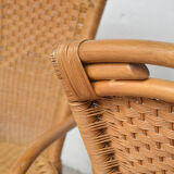 Pair of rattan armchairs