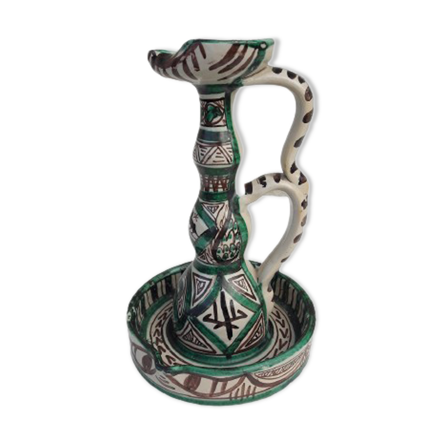 Ceramic candle holder signed