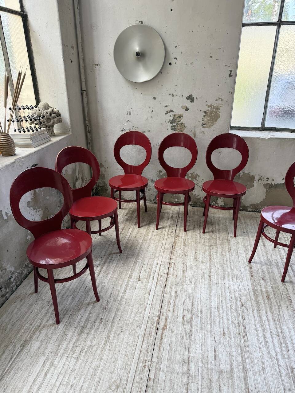 Set of 6 Baumann bistro chairs, Mouette model