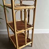 Vintage rattan bedside shelf