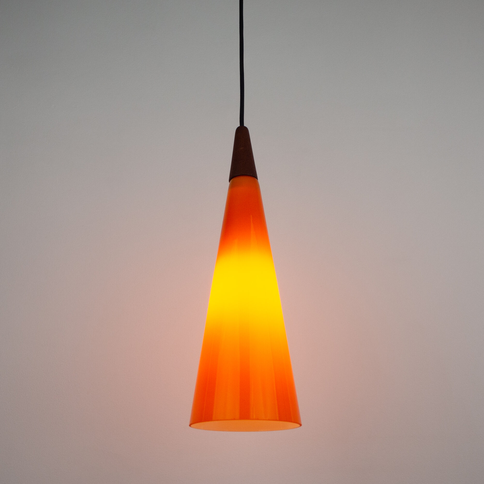 Danish vintage pendant lamp Trompet by Fog og Morup and Holmegaard, 1966