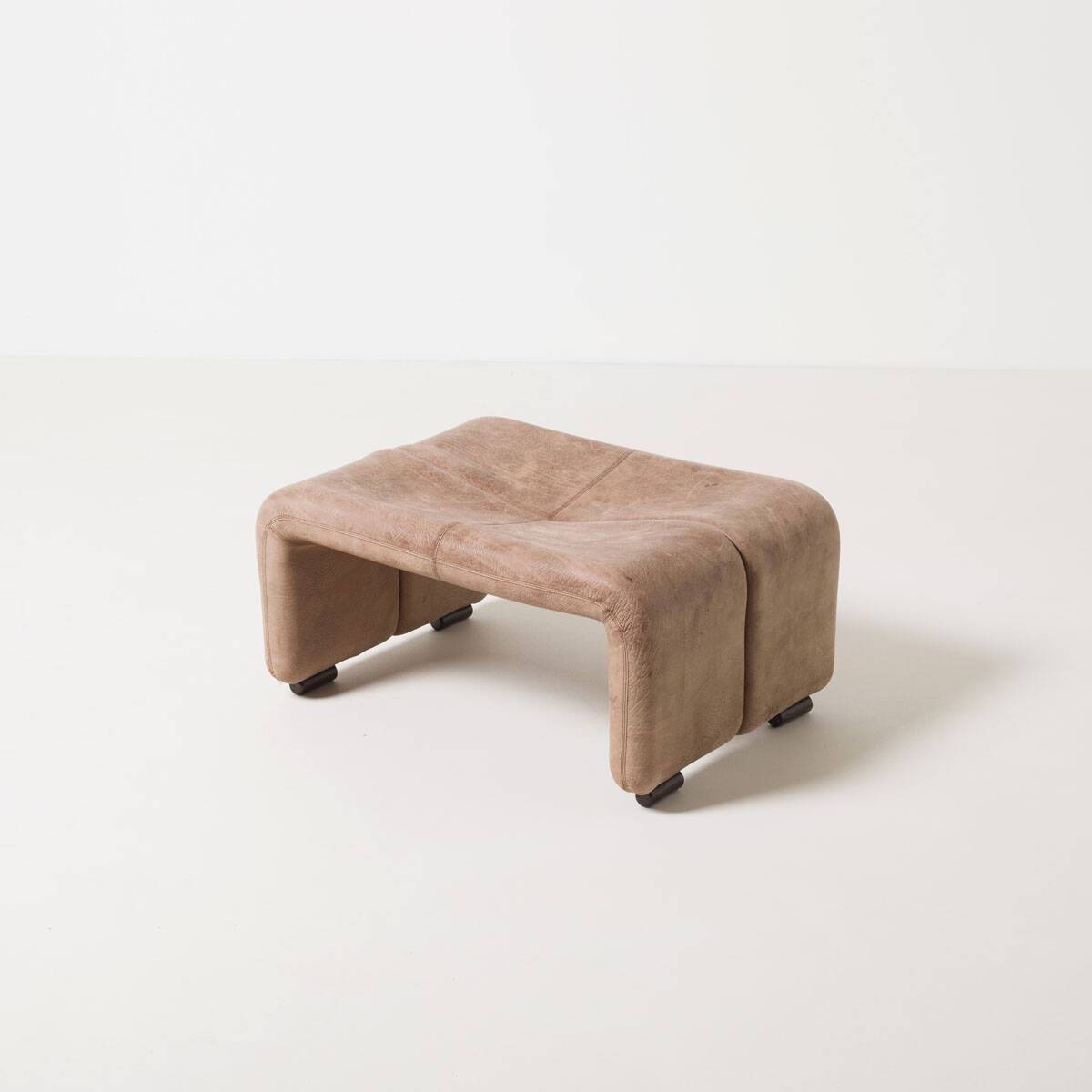 Coronado Leather Ottoman by Tobia Scarpa for B&B Italia, Italy, 1980s