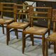 Set of 6 oak chairs in the style of Pierre Cruège 1940s.