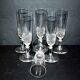 Baccarat series of 6 antique champagne flutes in diamond cut crystal organ stops 19th century.