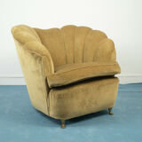 Pair set 2 armchairs beige 1950