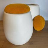 Paire de poufs/tabourets-coffre œufs Allibert