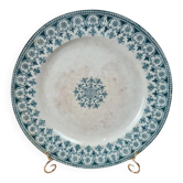 Large antique Badonvilliers plate with blue-green Turkish decoration 🌿