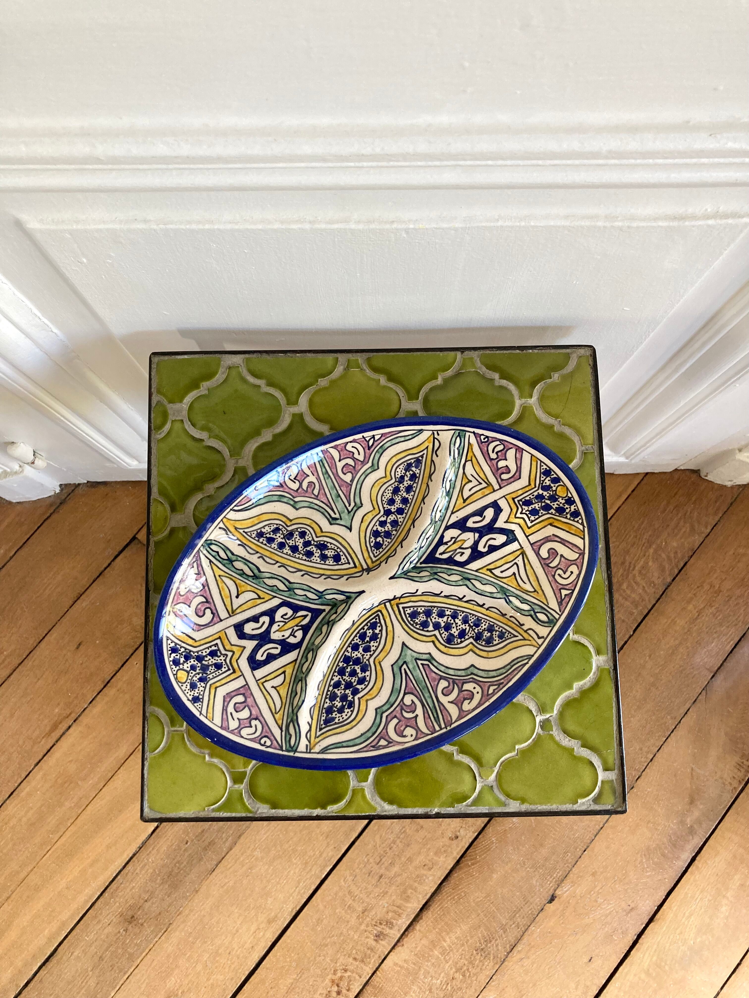 Ancient Moroccan ceramic serving dish