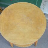 Round coffee table Compass legs 60s in Wood