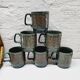 Set 6 mugs vert et bronze