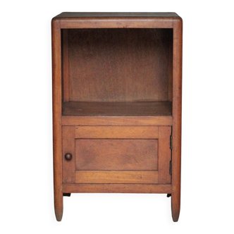 Wooden bedside table with compartment, reconstruction period.