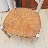 Chair provençale of nanny, mulched, white patina