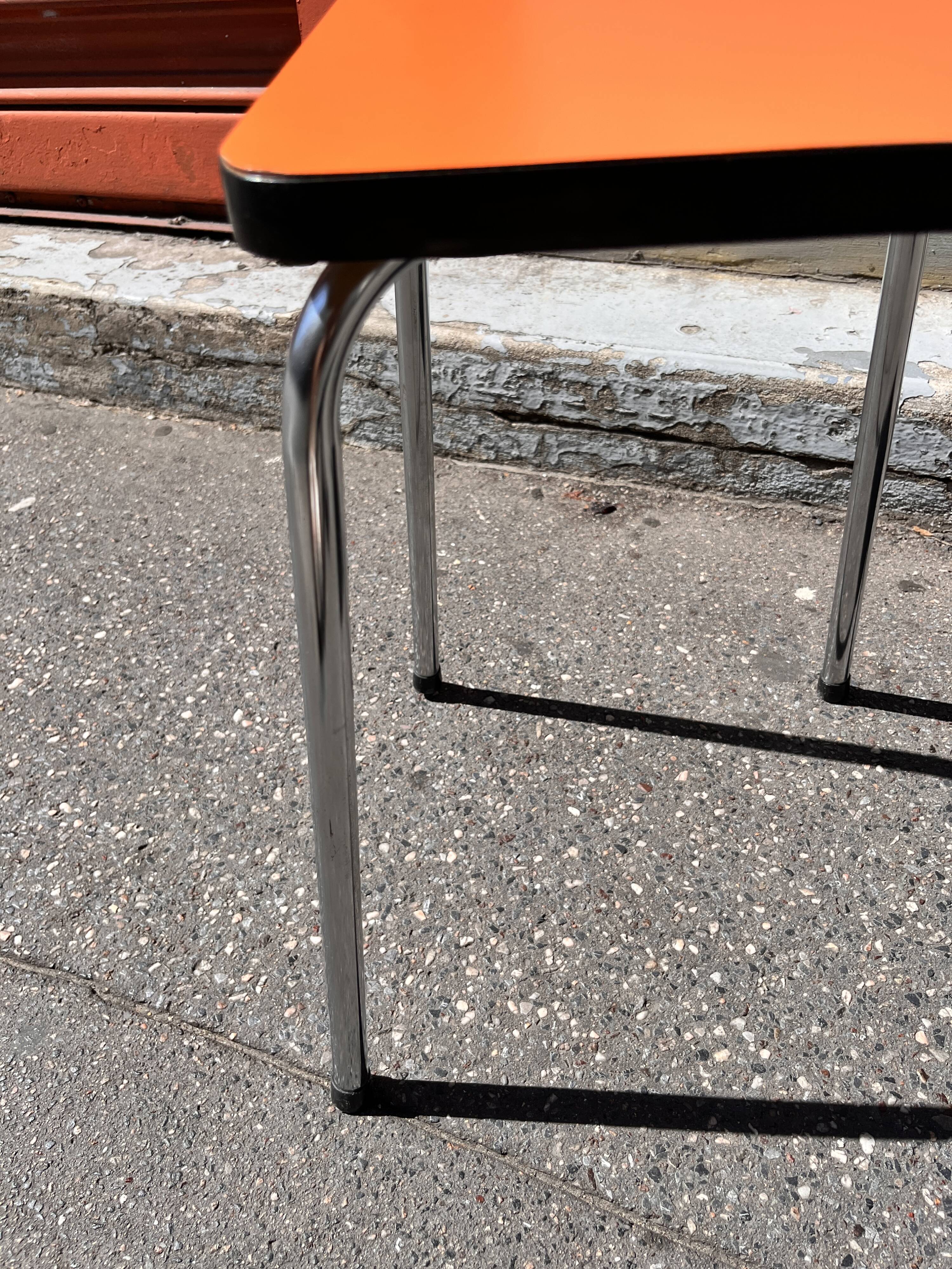 Orange Formica stool