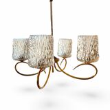 Vintage 4-light chandelier in chiseled glass