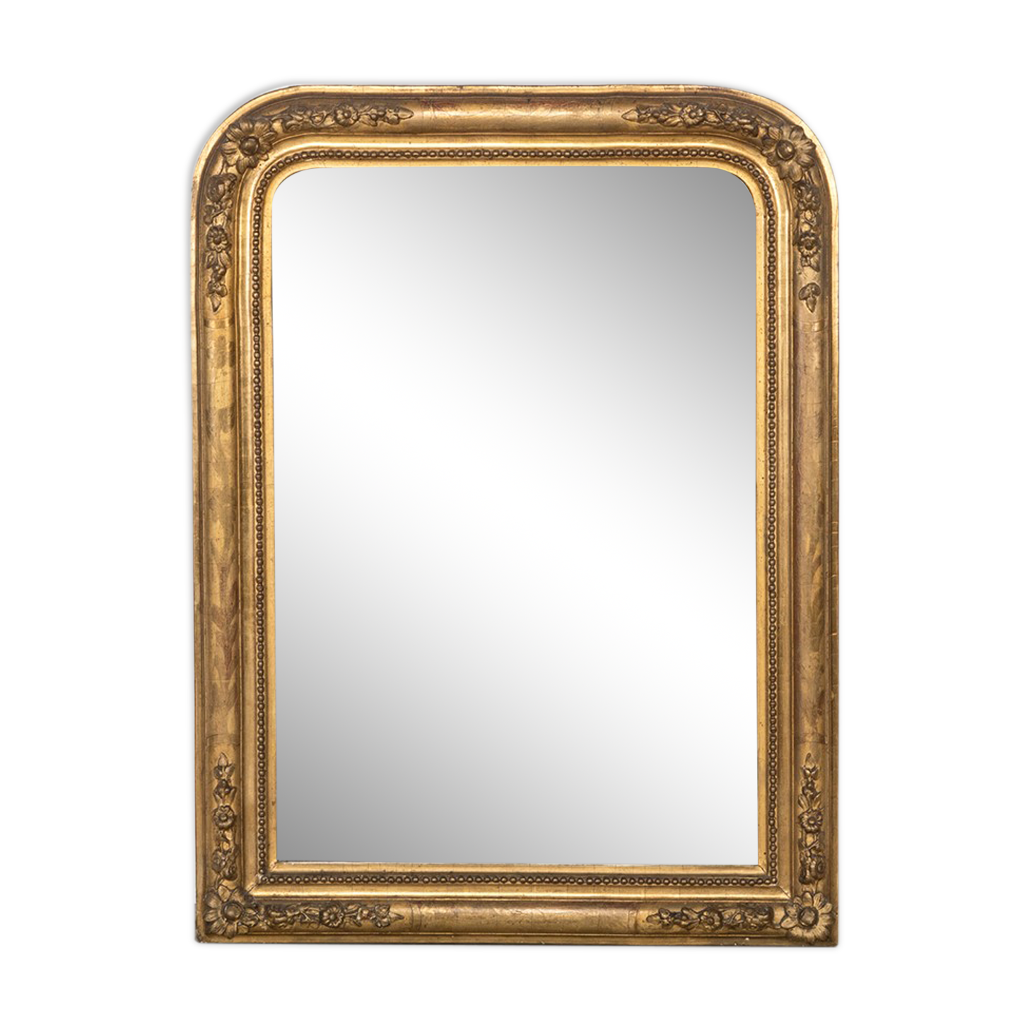 Golden Louis Philippe Flower Mirror