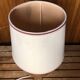 Ancienne lampe boule en grès + abat-jour blanc vintage #a549
