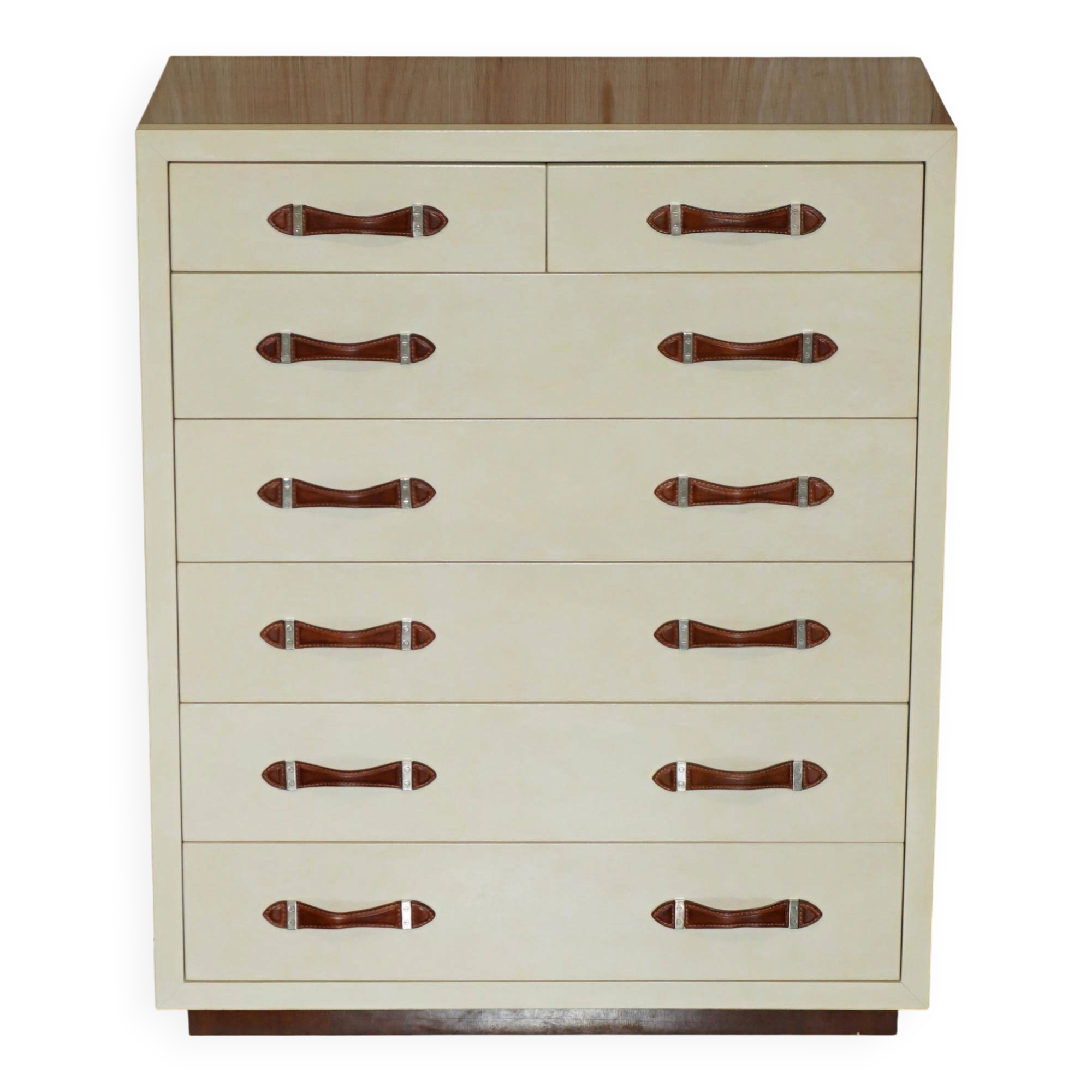 Ralph Lauren Modern Hollywood leather and wood chest of drawers