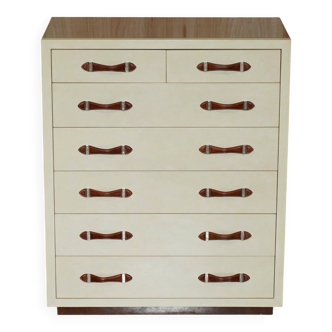 Ralph Lauren Modern Hollywood leather and wood chest of drawers