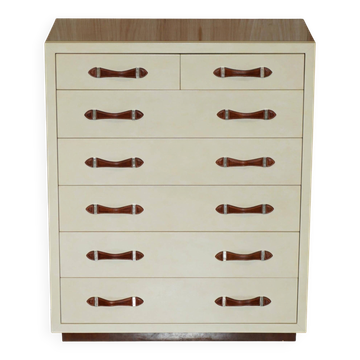 Ralph Lauren Modern Hollywood leather and wood chest of drawers