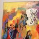 Oil Painting Canvas Deloison Abstract Jazz Musician Dance Party