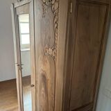 Vintage Art Deco wardrobe in raw wood