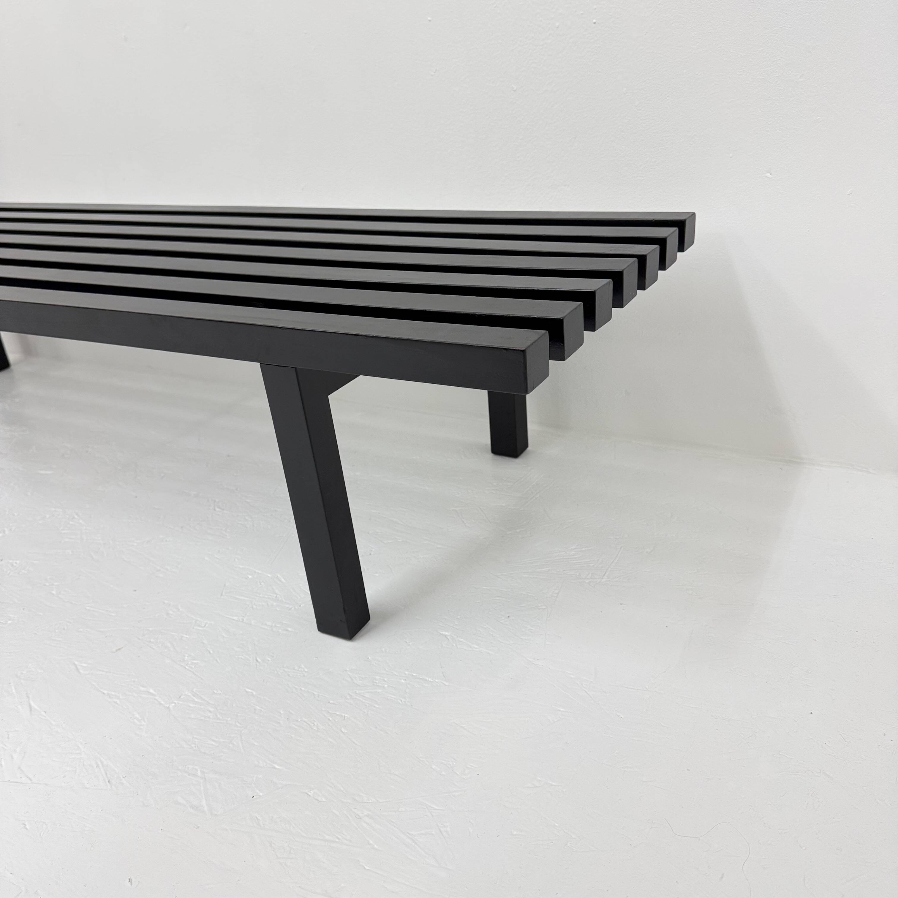 Mid-century slatted wooden bench Martin Visser style , 1970’s