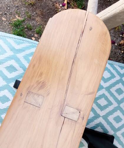 Pair of large wooden benches