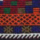 Tapis Kilim Turkman, tissage plat géométrique bordeaux et bleu marine, 314 × 174 cm